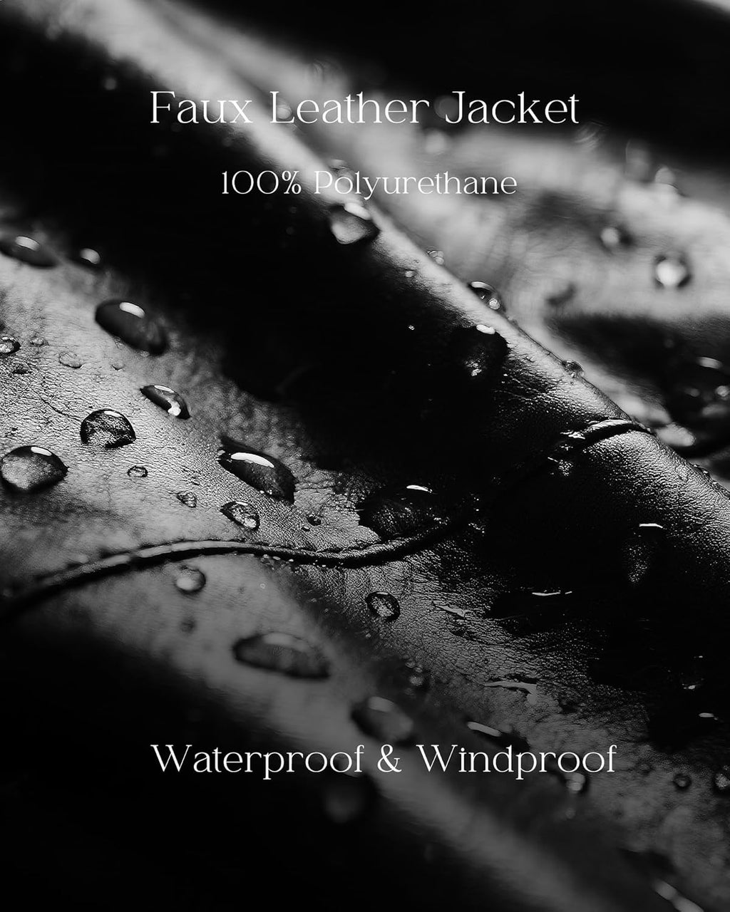 Men'S Faux Leather Jacket Windproof Motorcycle Bomber Jacket Slim Fit Winter Coat with Removable Hood