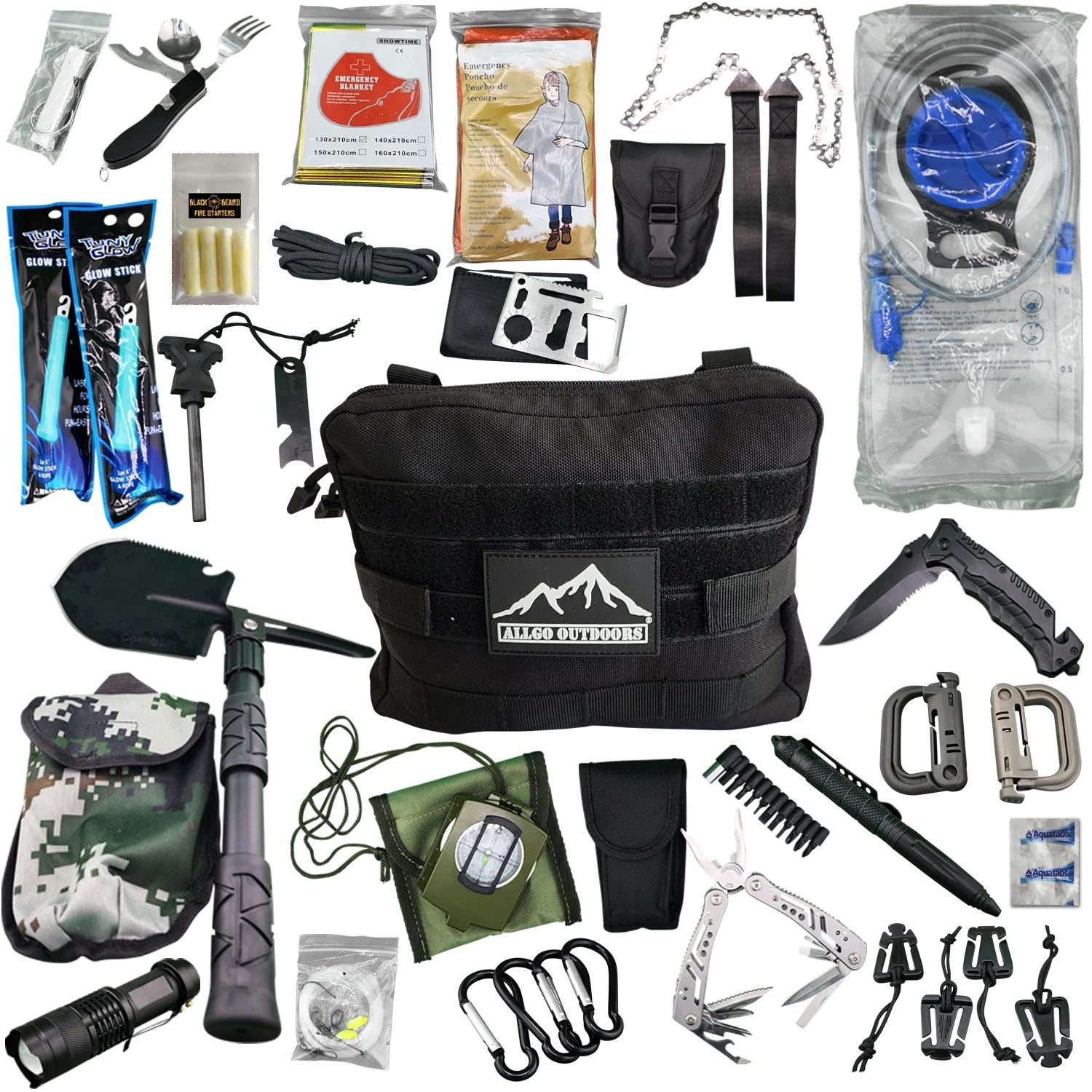 Ultimate Survival and Med Kit Complete 35L Bug Out Bag Backpack - Black